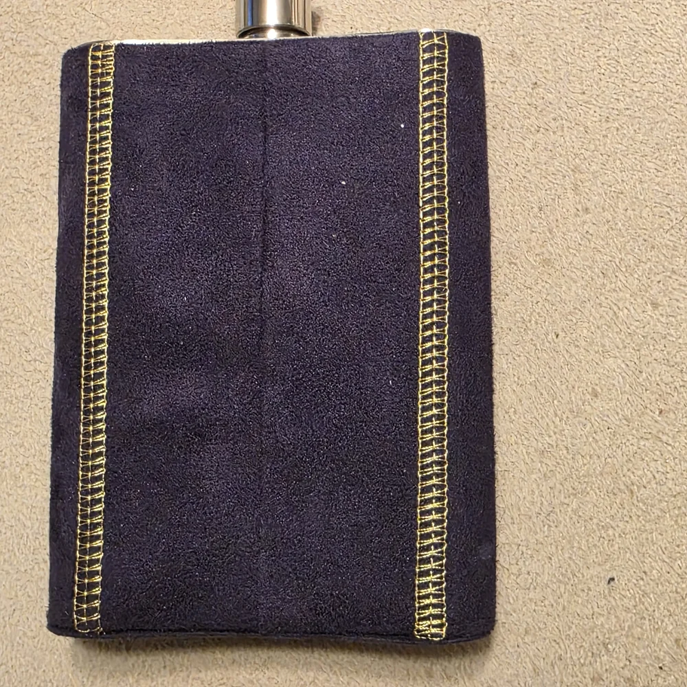 Crown Royal Stainless Steel 8oz Hip Flask w/ Purple Suede Sleeve